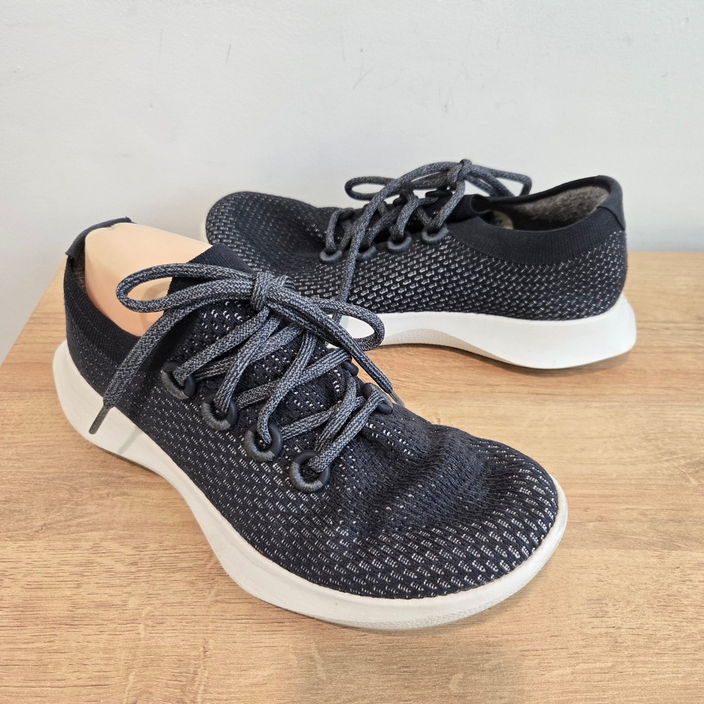 Allbirds‎ Tree Dashers Womens 9 Running Shoes Black White Knit Sneakers travel